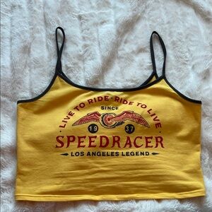 Yellow Speedracer Crop Top